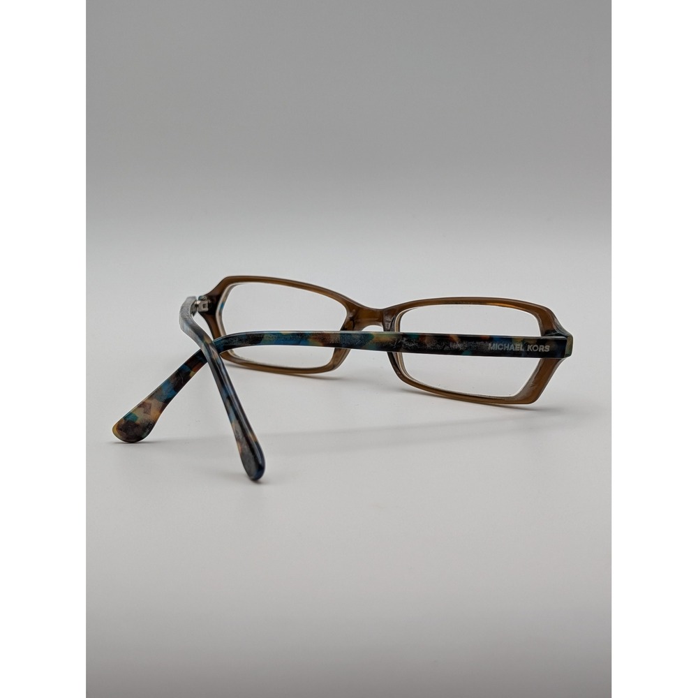 Michael Kors MK697 Brown Blue Tortoise Rectangular Eyeglasses Frames Mens Womens